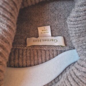 Garnet Hill merino wool turtleneck sweater dress with tie.